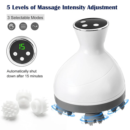 4 Heads Scalp Massager Electric Head Massage Muscle Relaxation Portable Massager
