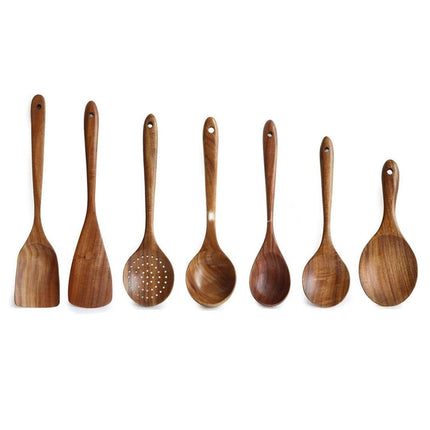 Wooden Utensils Set For Kitchen Messon Handmade Natural Wooden Cooking Spoons
