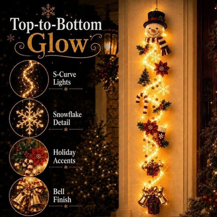 Glowing Christmas Door Hanger Decorations for Walls, Windows, Covered Porches