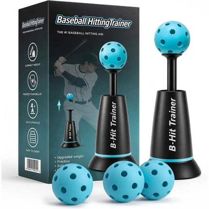 Baseball Training Tee Popper - Pops Up Balls to The Perfect Height with 3 Balls
