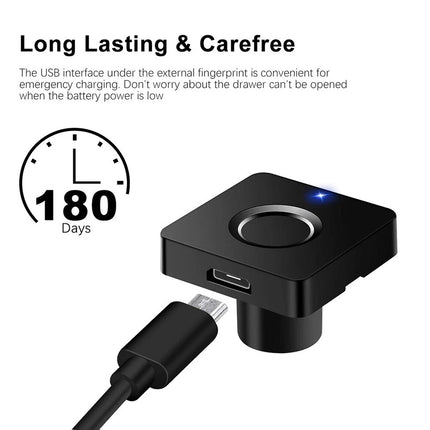 Smart Fingerprint Lock Keyless Electronic USB Anti-Theft Cabinet Drawer Locker