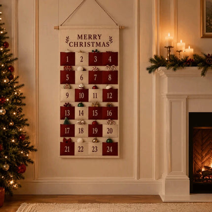 Fabric Christmas Countdown Calendar Hanging Advent Calendar Christmas