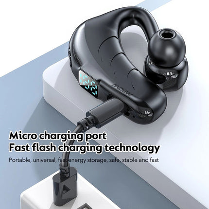 Trucker Handsfree Wireless Earpiece Bluetooth 5.2 Single Earphone Earbud Headset