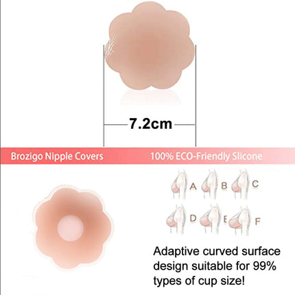 5 Pairs of Invisible Silicone Nipple Cover Breast Boob Bra Pad Petal Shape - Image 10