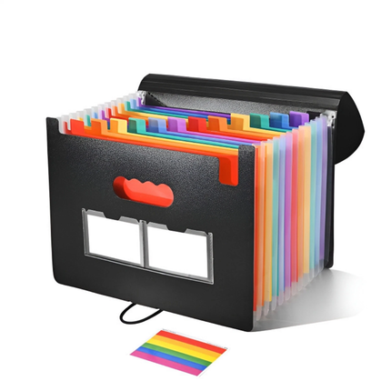 File Folder Organiser A4 25-PocketLarge Capacity Colour Document Storage Office