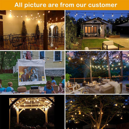 LED Festoon Light Solar String Light Waterproof Wedding Party Outdoor Bulb Decor