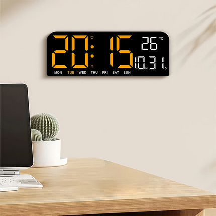 Large Digital Big Jumbo LED Wall Desk Clock Display With Calendar Temperature