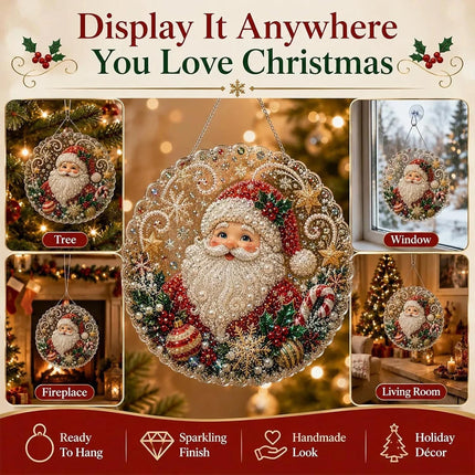 5D DIY Christmas Pearl Diamond Art Painting Hanging Pendant Ornament Kit Gift