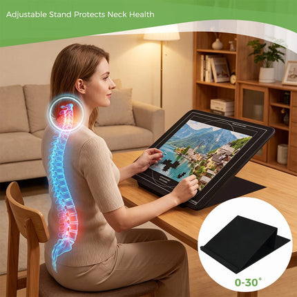 1000pcs Tilting Puzzle Board With 2-in-1 Designed Stand Cover Felt Mat 6 Trays