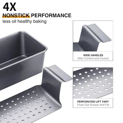 Non Stick Meat Loaf Pan with Drain Tray Loaf Pan for Baking Bread Toast Box Mold
