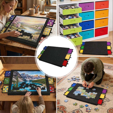 Felt Puzzle Board Felt Jigsaw Puzzle Board Tilting Puzzle Table 1000Pcs Storage