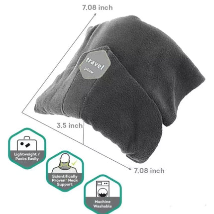 2Pcs Pillow Portable Neck Collar Brace Soft Support Trip Rest Nap Black+Grey