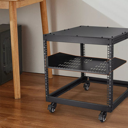 2U Server Rack Shelf 16&#034;/406 mm Depth Vented Rack Mount Shelf with Tray