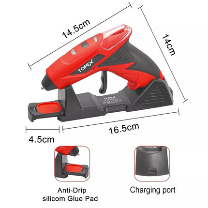 4V Cordless Hot Melt Glue Gun w/ 15Pcs Premium Glue Sticks Lithium Power