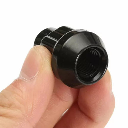 24PCS M12x1.25mm Thread Black Extended Open Ended Steel Wheel Tuner Lug Nuts Set