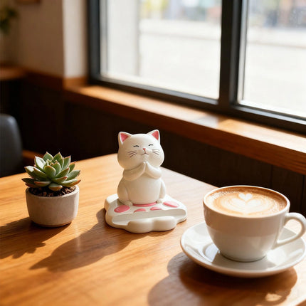 Cat Phone Holder Resin Animal Cell Phone Stand Desk Ornament Home Decor 1 Pack