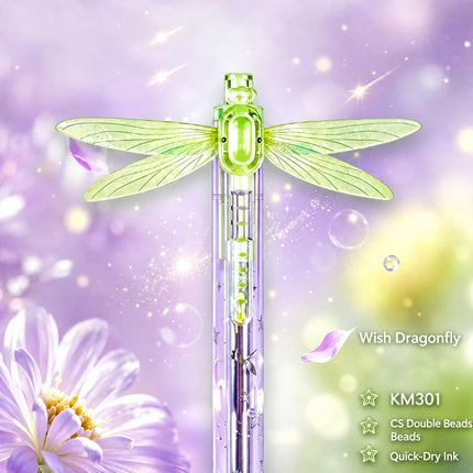 Gleaming Wings Dragonfly Pen,Dragonfly Pen with Moving Wings,Cute Novelty Pen (4PCS Pink+Blue+Green+Purple)