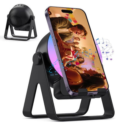 4 in 1 Rotatable Phone Stand with Wireless Induction Audio Speaker Phone Holders