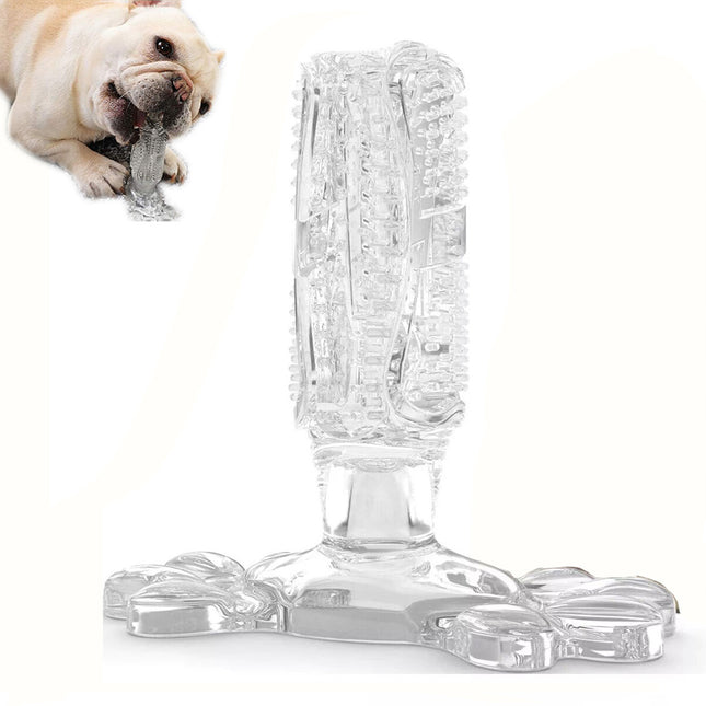 Clear M Size Pet Dog Chew Toy Teeth Cleaning Toothbrush
