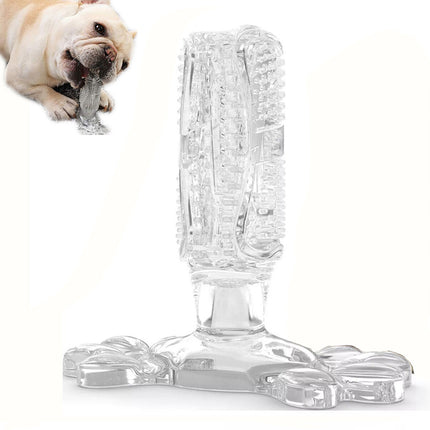 Clear L Size Pet Dog Chew Toy Teeth Cleaning Toothbrush