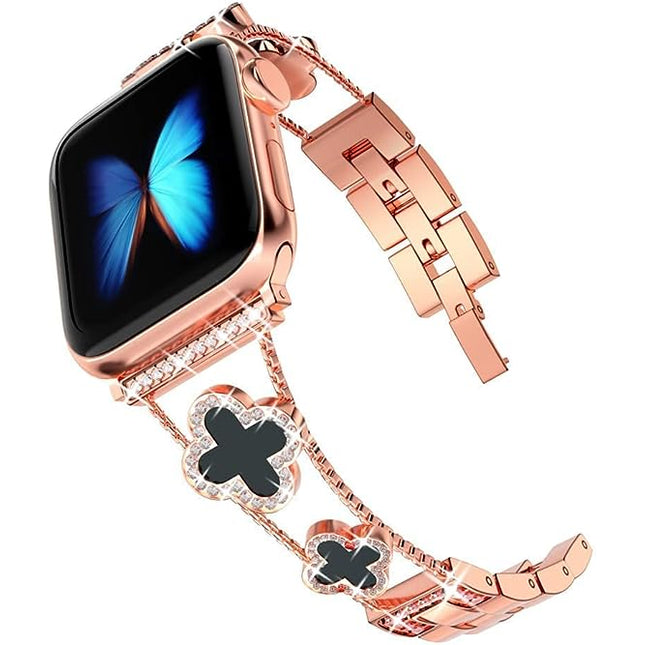 Bling Luxury Elegant For Apple Watch Case Band Bands Women Girls Series 8 7 6 5