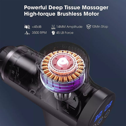 30 Speed Massage Gun for Athletes,10 Massage Heads,Upgrade Percussion Muscle