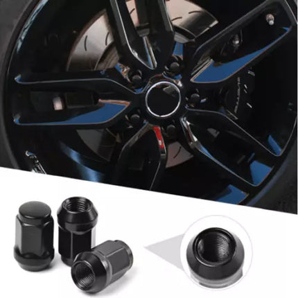 24PCS M12x1.25mm Thread Black Extended Open Ended Steel Wheel Tuner Lug Nuts Set