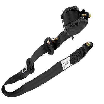 2 Sets Universal 3 Point car Safety Belt Seatbelt Retractable Black Buckle Belt