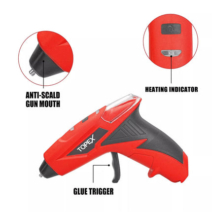 4V Cordless Hot Melt Glue Gun w/ 15Pcs Premium Glue Sticks Lithium Power