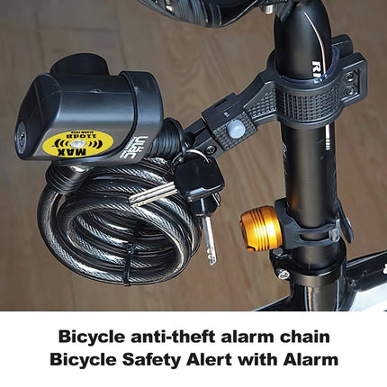 Cycling Bike Bicycle Anti Theft Alarm Lock Chain with Alarm Bike Security Alarm