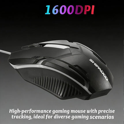 Ergonomic USB Rainbow Backlight T6 Keyboard and Mouse Kit for PC Laptop
