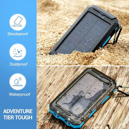 900000mAh Portable Solar Panel Dual USB External Battery Power Bank Pack Charger