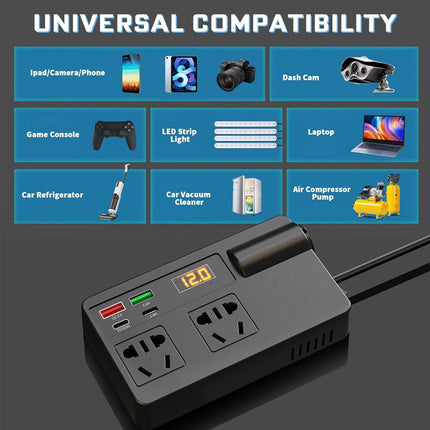 Car Power Inverter 12V to 240V Converter 200W With 4USB Phone Charger 200W