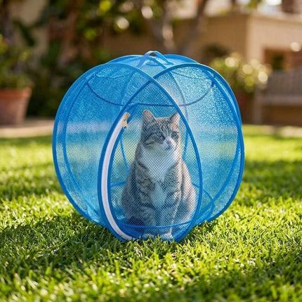 Rolling Cat Hamster Ball for Outside,Pop Up Catio Outdoor Cat Enclosure 27inch