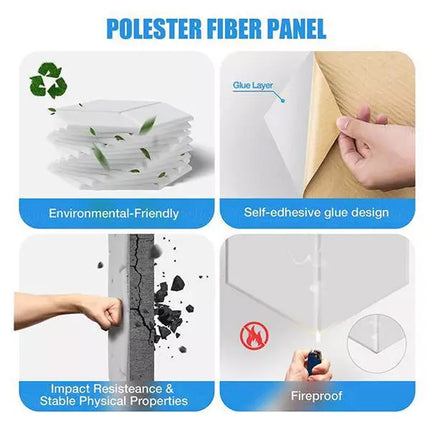 12PACK of Self-Adhesive Acoustic Foam Sound Proofing Panels for Sound Insulation White