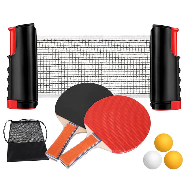 Portable Table Tennis Bats Retractable Net 2 Bat + 3 Balls Sports Training Sport