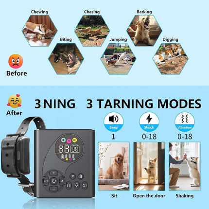 Anti Barkingelectric Shock Dog Pet Training Electroniccollarobeys Remote