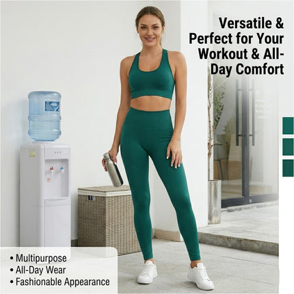 2pc Women Seamless Yoga Vest Suit Bra Pants Sportswear Fitness Sport Gym Running