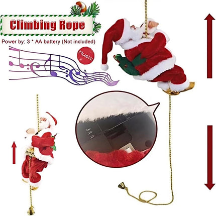 4PCS Electric Christmas Santa Claus Musical Climbing Rope Xmas Party Decor