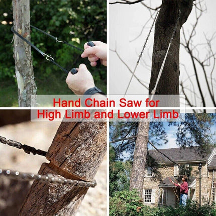 53 inch 68 Teeth Rope Saw High Reach Tree Limb Hand Rope Chain Saw Foldable - Image 6
