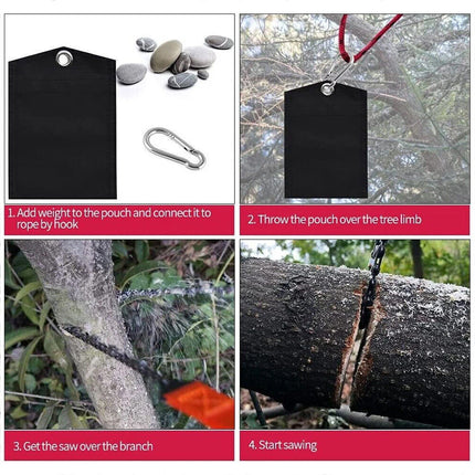 53 inch 68 Teeth Rope Saw High Reach Tree Limb Hand Rope Chain Saw Foldable - Image 7