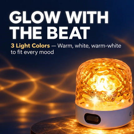 Water Ripple Ambient Night Light, 3-Color Touch and Remote Control Bedside Lamp