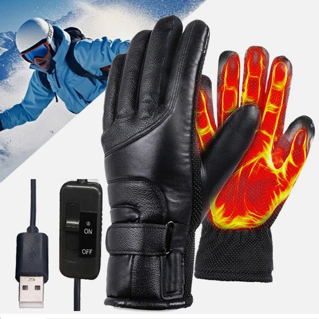 Unisex Electric Heated Gloves Skiing Motorcycle Winter Warm Touch Screen Outdoor