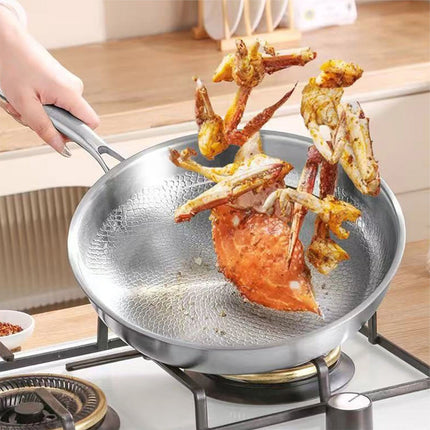 Frying Pan Scratch-Resistant Non Stick Cookware Titanium Hammered Induction
