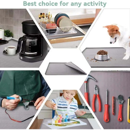 60*60Cm Non-Slip Waterproof Dust-Proof Thicken Silicone Washing Machine Protector Mat Black