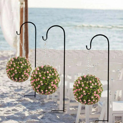 8 Pack Shepherd Hooks 90cm, Plant Basket Hanger Crook, Garden Stakes Bird Feeder Pole