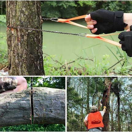 53 inch 68 Teeth Rope Saw High Reach Tree Limb Hand Rope Chain Saw Portable