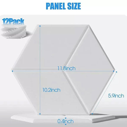 12PACK of Self-Adhesive Acoustic Foam Sound Proofing Panels for Sound Insulation White