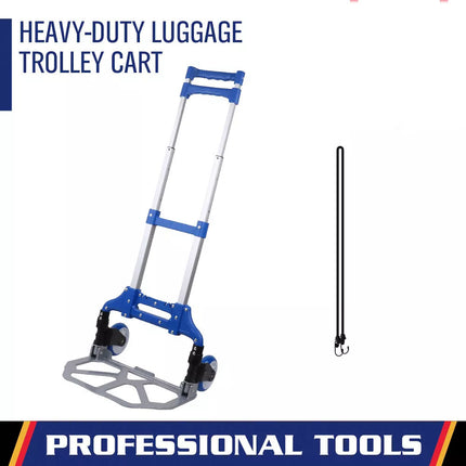 80Kg Folding Trolley Aluminium Hand Truck Portable Luggage Cart Push Dolly Wheel