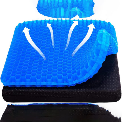 Double Layer Honeycomb Gel Seat Cushion Body Pressure Support for Car and Office Use